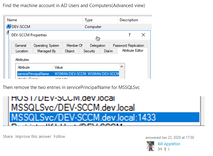 2022-05-31 09_11_00-sql server - Error_ Cannot Generate SSPI context - Database Administrators Stack